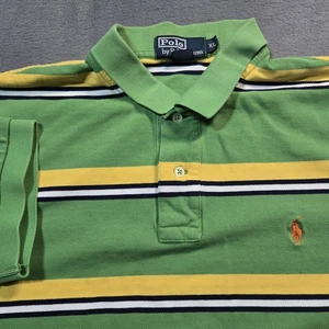 Vintage Polo Ralph Lauren Poloshirt - Herren Größe XL - grün gelb gestreift - Bild 1 von 9
