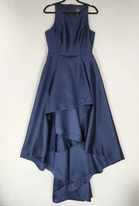 Adrianna Papell Kleid Damen 8 dunkelblau hoch niedrig Rüschen festliches Maxikleid NEU - Bild 1 von 14