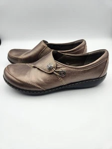 Clarks Ashland Lane Leder-Slipper Halbschuhe bronzefarben Damengröße 9 gebraucht, in einwandfreiem Zustand - Bild 1 von 8