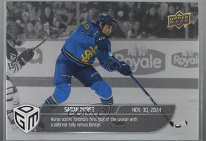 2024-25 Cubierta Superior PWHL Juego Momentos Fechados Plata Sarah Enfermera #1 Novato RC - Imagen 1 de 3