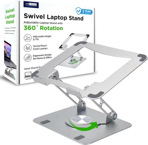 Swivel Laptop Stand for Desk, Adjustable 360° iPad Holder for Home Office Use - Imagen 1 de 9