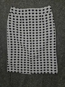 Banana Republic Skirt Womens 0 Navy White Geometric Lined Pencil Career Work Off - Picture 1 of 8