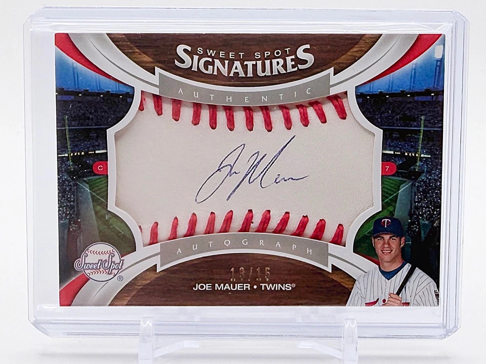 2006 Sweet Spot Joe Mauer Auto /15 Красная Вышивка Синие Чернила Близнецы HOF SSP - Изображение 1 из 4