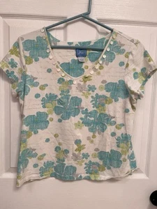 Lara Lane Oberteil Shirt Blumenmuster Größe L - Bild 1 von 4