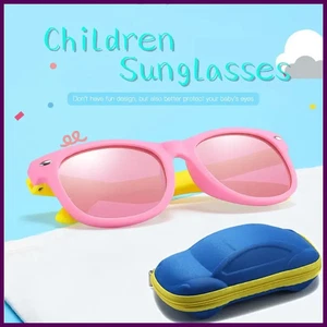 Baby Sonnenbrille mit Brillenbox Jungen Mädchen Outdoorbrille Sonnenbrille AC Gläser - Bild 1 von 28