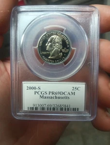 2000-S Massachusetts Statehood Quarter. PCGS PF-69 Deep Cameo! GORGEOUS! - Picture 1 of 2