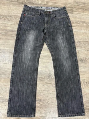 Jeans masculino Zoo York 32x30 preto jeans reto lavagem média roupa de trabalho - Imagem 1 de 4