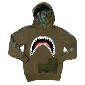 HUDSON OUTERWEAR Shark Hoodie Sweatshirt Kids Youth Large Camouflage Green Camo - Picture 1 of 9