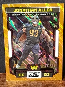 2023 Panini Score Football Orange Lava Parallel Jonathan Allen Commanders 04/565 - Picture 1 of 2