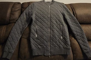 J Lindeberg Randall Quilt Jersey Full Zip Jacket Grey Size Med - Picture 1 of 15