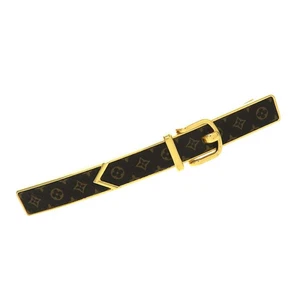 LOUIS VUITTON M00566 AK0271 barrette loop hair accessory Gold Brown FS - Picture 1 of 7