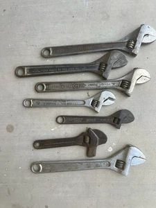 7 Vintage verstellbare Schraubenschlüssel 4-12”/1-10”/2-8” (CARLL/ELORA/IREGA & mehr-funktioniert - Bild 1 von 24