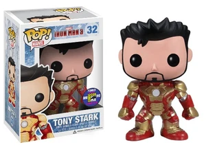 Funko Pop! Tony Stark Unmasked SDCC 2013 Limited Edition Iron Man 3 Marvel #32 - Foto 1 di 6