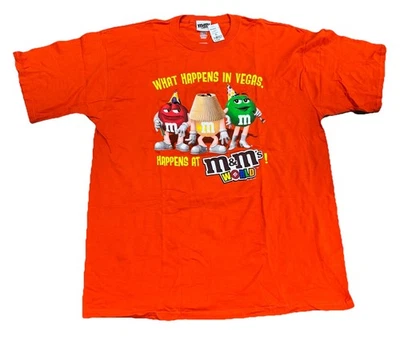 Camiseta De Colección M&M’s What Happens In Vegas Promo M&M’s World Camiseta Hombre’s XL 90s Y2K Foto 1 de 4