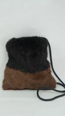 SPNY черный и коричневый кроличий мех сумочка на плечо - Изображение 1 из 2