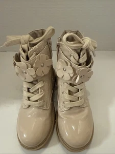 Jessica Simpson Toddler Girls Floral Buckle Sand/Beige Boots Size 11 - Picture 1 of 9