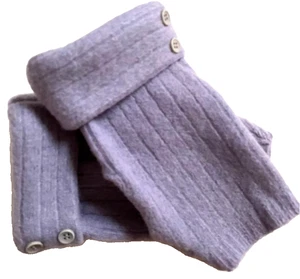FINGERLESS GLOVES LAVENDER PURPLE 100% WOOL M MEDIUM MITTENS ARM WARMERS MITTS - Picture 1 of 2