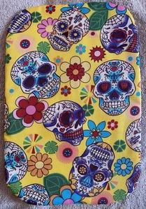 Stoma Bag Cover for Colostomy, Ostomy, Ileostomy - BN - Yellow Sugar Skulls - Picture 1 of 5