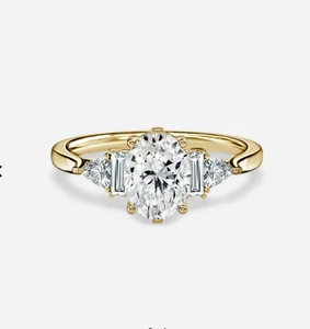 14K Yellow Gold IGI Certified Lab Grown Diamond Engagement Ring 2.00 Ct Oval Cut - Picture 1 of 10