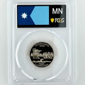 Minnesota Quarter PR 70 DCAM PCGS Clad 2005 S Best Top Grade 25c State Flag - Picture 1 of 8