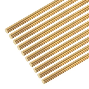 Confezione da 10 aste in ottone da 2,2 mm x 200 mm, asta in ottone tondo solido per artigianato fai da te - Foto 1 di 6