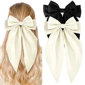 Correas de cinta de moño grande para mujeres Dulce horquilla satinada pinza para el cabello accesorios para el cabello - Imagen 1 de 12