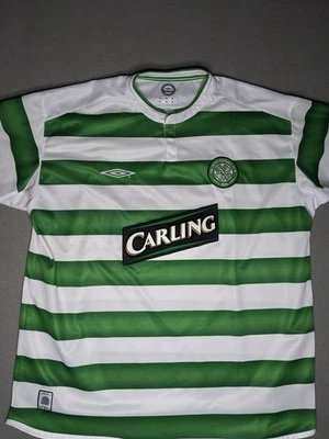 Celtic FC Jersey Umbro 2003/2004 Kit Mens Size XXL Green/White Soccer Striped - Image 1 of 4