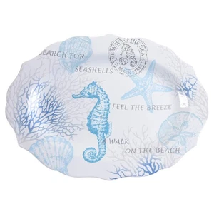 222 Fifth Coastal Breeze-Blue Oval Serving Platter 10811539 - Picture 1 of 1