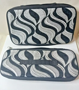 2 Art Bags Matching Bags Top Handle Divider Black White design - Picture 1 of 4