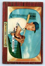 1955 Bowman #176 Joe DeMaestri Crease  Kansas City Athletics