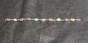 Vintage Multi Gemstone Bracelet Retro Jewelry Quartz Amethyst Healing Crystal - Picture 1 of 8