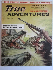 True Adventures Magazin v. 25 #1, Mai 1957 FN - Popp Crocodile Attack Cover! - Bild 1 von 4