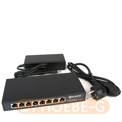 DSLRKIT ALL Gigabit 48V 120W 8 Ports 7 PoE Injector Power Over Ethernet Switch - Image 1 of 4