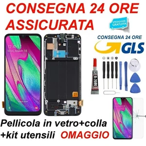 DISPLAY LCD INCELL TOUCH SCREEN FRAME SAMSUNG A40 SM-A405F/FN/DS NERO - Zdjęcie 1 z 4