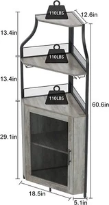 Corner Wine Bar Cabinet with Storage,Wine Rack Cabinet Home Bar Furniture Shelf  - Picture 1 of 10