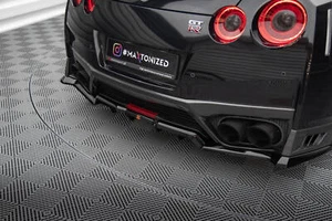 Mittlerer Diffusor Heck Ansatz DTM Look für Nissan GTR R35 Facelift schwarz - Bild 1 von 7