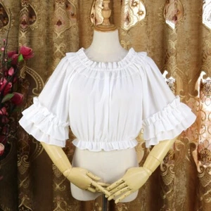 Lady Girl Sweet Lolita Basic T Shirt Blouse Tops Ruffle Flare Sleeve Gothic Cute - Picture 1 of 14