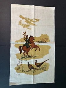 Vintage Polish Tea Towel Linen Festive Folk Art Hand Painted Made in Poland - Picture 1 of 5