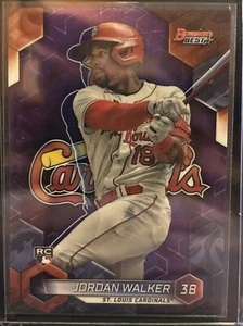 2023 Bowman’s Best Jordan Walker Purple RC Rookie Refractor /250 Cardinals - Picture 1 of 2