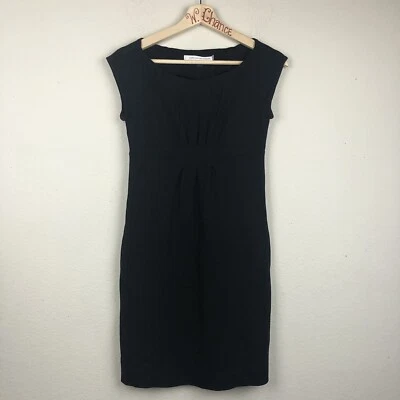 DIANE VON FURSTENBERG Little Black Wool CHITA Dress Size 4/6 Mini Sheath LBD Z6 - Image 1 of 4