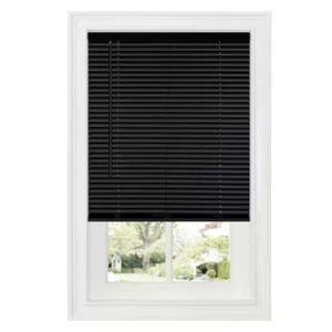 GII Deluxe Sundown Black Cordless Room Darkening Vinyl Mini Blind with 1 In. Sla - Picture 1 of 9