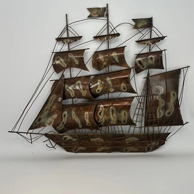 De Colección MCM Barco Pirata Pared Años 60 Escultura Estilo Jere Brutalista Foto 1 de 4