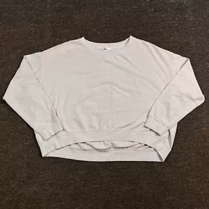 Sudadera corta de gran tamaño H&M grande rosa pastel cuello redondo holgada cómoda - Imagen 1 de 10