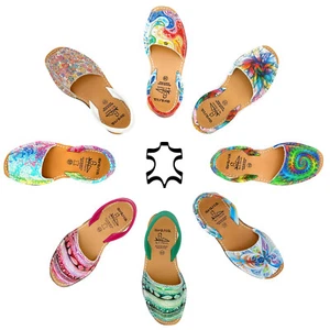 Sandalias planas Avarca Menorquina para mujer de cuero zapatos menorquines españoles coloridos - Imagen 1 de 66