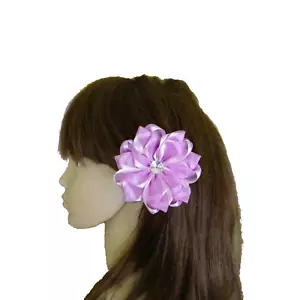 Clip para el cabello de lavanda. Clip para el cabello de niña. Clip de flor para el cabello. Clip para el cabello de cinta hecho a mano. - Imagen 1 de 1