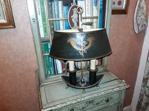 Rare Antique French Empire Tole Boat Shape Bouillotte Lamp. - Picture 1 of 11