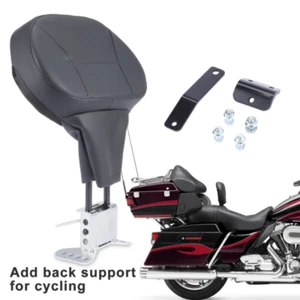 Almohadilla de respaldo de conductor enchufable negra apta para Harley Touring Street Glide 09-23 - Imagen 1 de 9