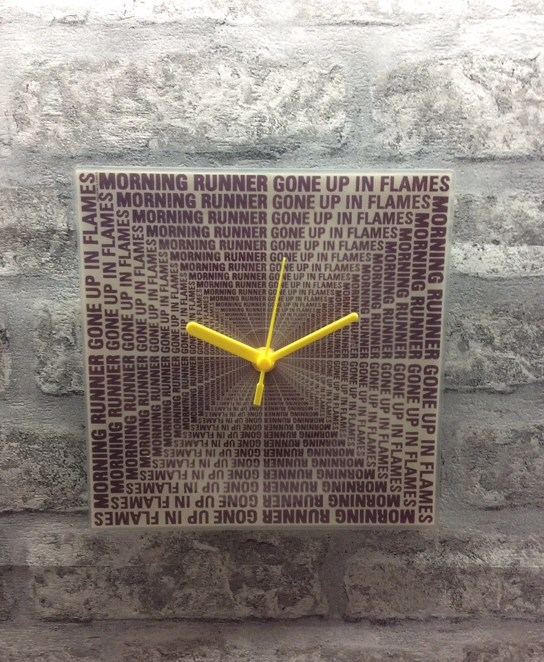 gift Wall Clock  Morning RUNNER Gone up in Flames Picture Disc Vinyl yellow  - Image 1 of 1