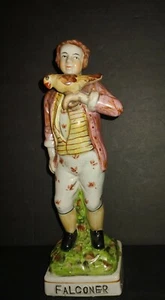 Vintage Style Falconer Man Figure With Falcon Figurine Statue Pottery Decorative - Picture 1 of 9