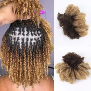 Afro Kinky Curly Bulk Human Hair Braids 50g Braiding Hair Extensions for Locks - Picture 1 of 10